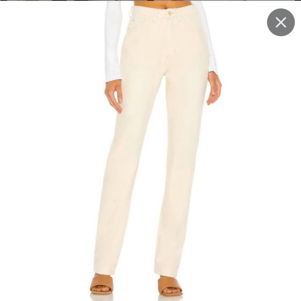 We Wore What Slit Hem Stretch Denim Zus Unbleached Size 28 NWT